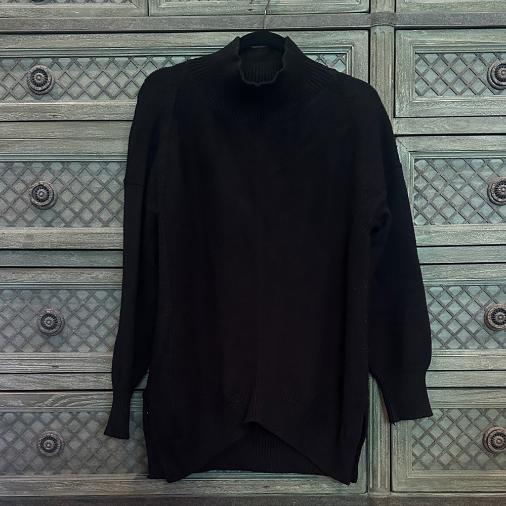 Anthropologie Black Mock Neck Sweater